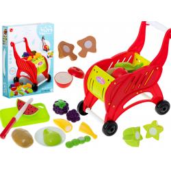 Žaislinis pirkinių vežimėlis su pirkiniais "Fruit"